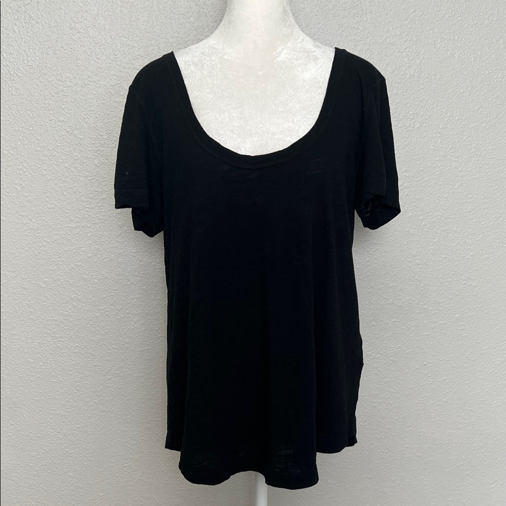 Banana Republic Slub Cotton/Modal Scoopneck TShirt Black Size Large